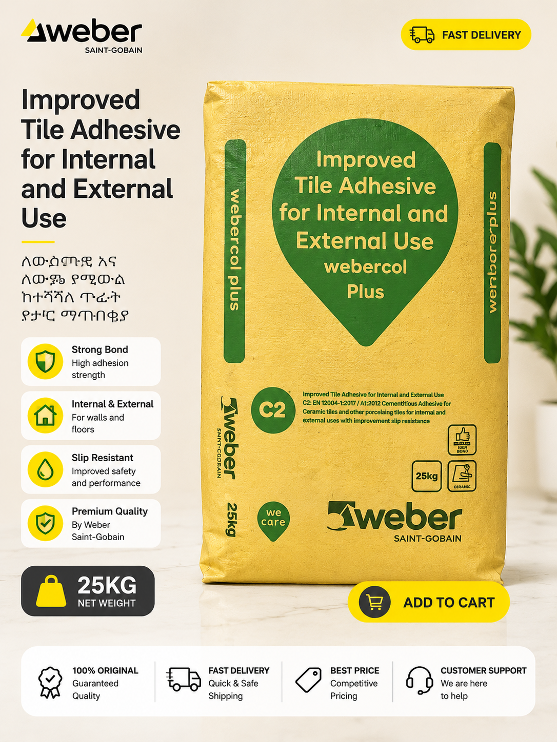 Weber Improved Tile Adhesive 25kg