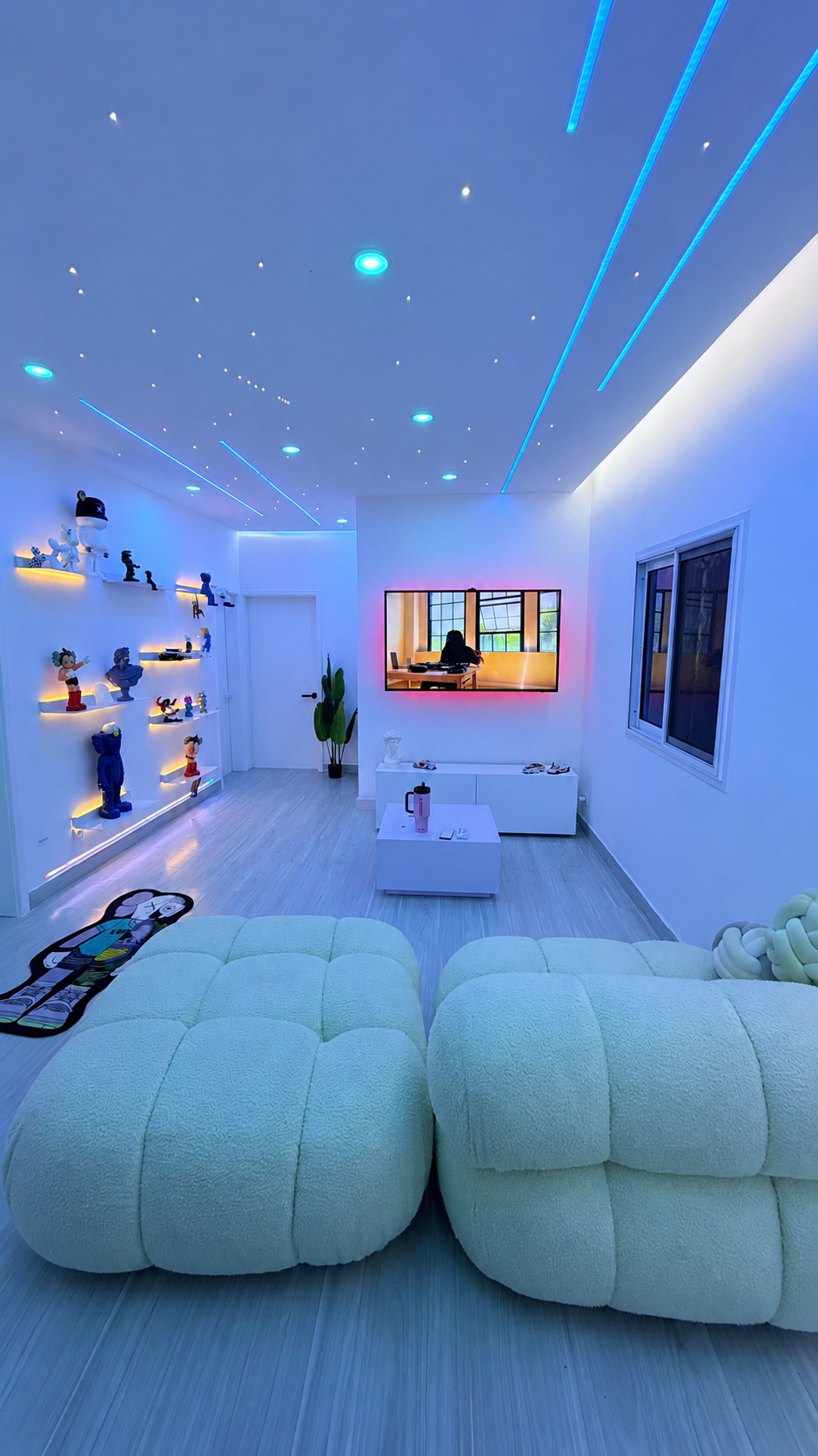 Neon Living Room — Full Transformation after