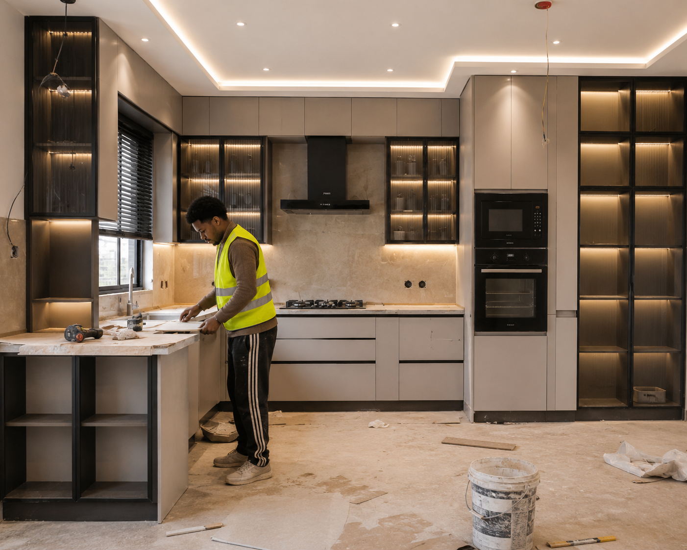የኪችን ካቢኔት (Kitchen Cabinet) ሙሉ መመሪያ — የስራ ሂደት፣ የሚያስፈልጉ እቃዎች እና የጥራት መስፈርቶች